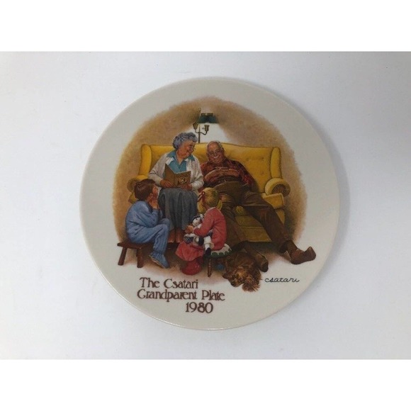 Vintage 1980 Grandparent Collectible Plate Knowles Csatari Bedtime Story COA Box - Picture 2 of 11